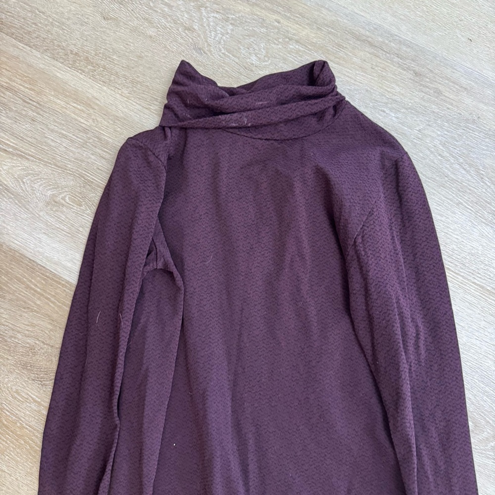 Athleta Maroon Patterned Turtleneck - image 2
